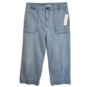 Bagatelle Jeans Womens Size 30 Blue Cropped Wide Leg Light Wash High Rise NWT